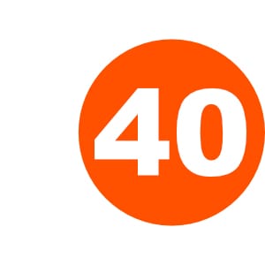 Illustration of a large number 40 in a circle